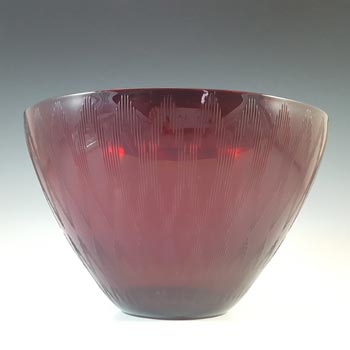 Gullaskruf Ruby Red Glass 'Delphi' Bowl by Lennart Andersson