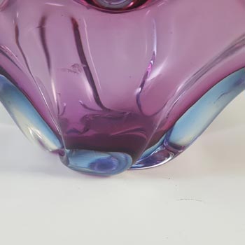 Harrachov Czech Purple & Blue Glass Sculpture Bowl #5/3576