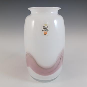 LABELLED Holmegaard 'Sakura' White Glass Vase by Michael Bang