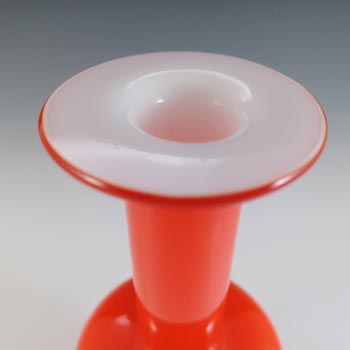 Holmegaard Otto Brauer Red Cased Glass 10" Gulvvase / Gul Vase