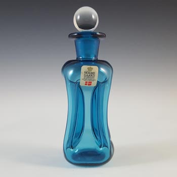 Holmegaard / Jacob Bang Blue Glass 5.25\" \'Cluck Cluck\' Bottle