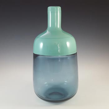 Large Incalmo Turquoise & Blue Fused Glass Bottle Vase