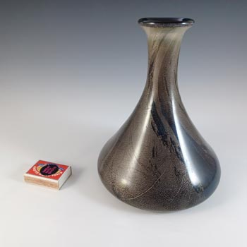Isle of Wight Studio / Harris 'Azurene Black' Glass Bottle/Vase - Marked