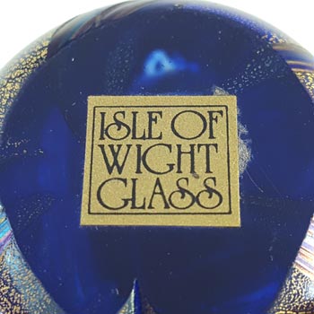 Isle of Wight Studio 'Golden Peacock Royale' Blue Glass Bird