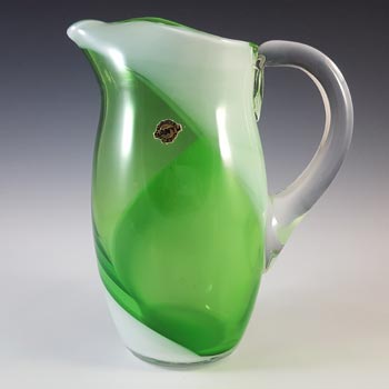 BOXED & LABELLED Sanyu Japanese Green & White Glass Jug / Pitcher