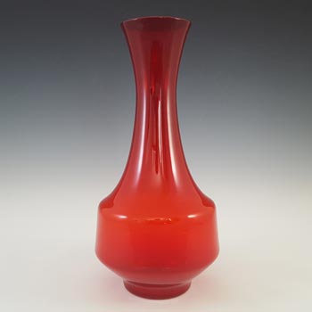 Japanese Vintage Red Glass \'Bond Ware\' Vase - Labelled