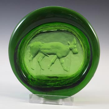 Boda 1960\'s Swedish Green Glass Bull Bowl by Erik Hoglund