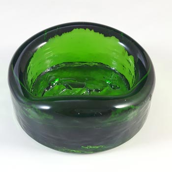 Boda 1960's Swedish Green Glass Bull Bowl by Erik Hoglund