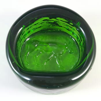 Boda 1960's Swedish Green Glass Bull Bowl by Erik Hoglund