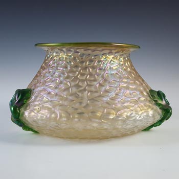 Kralik Art Nouveau Antique Iridescent Glass \'Martelé\' Vase