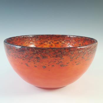 LABELLED Monart Green Copper Aventurine Vintage Glass Bowl