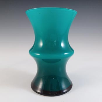 Swedish / Scandinavian Turquoise Opal Cased Hooped Glass Vase
