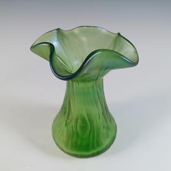 Loetz / Lötz Art Nouveau Antique Green Glass Creta Rusticana Vase