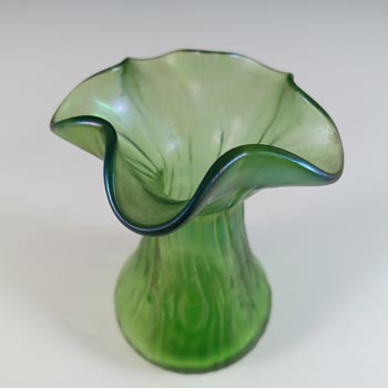 Loetz / Lötz Art Nouveau Antique Green Glass Creta Rusticana Vase