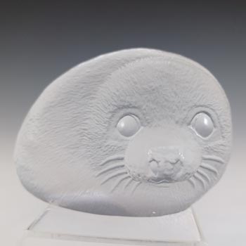 SIGNED Mats Jonasson #3303 Glass Seal Paperweight