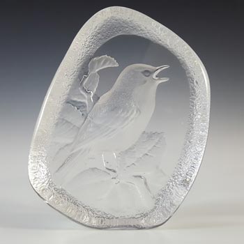 Mats Jonasson #28131 Glass Bird Paperweight - Signed