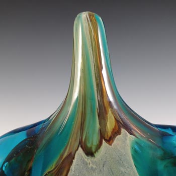 SIGNED Mdina Maltese Glass 'Fish' / 'Axe Head' Vase 1978