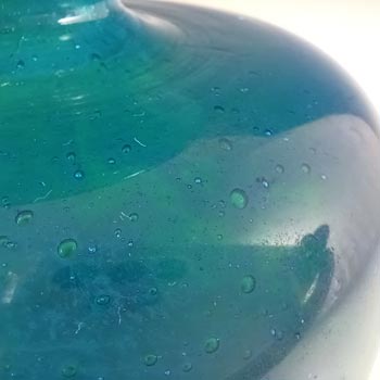 SIGNED Mdina Maltese Blue & Green Glass 'Ming' Vintage Vase