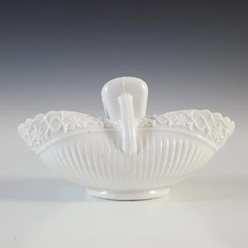 MARKED Sowerby #1403½ Victorian White Milk Glass Basket Bowl