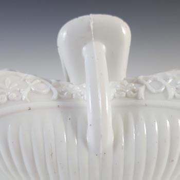 MARKED Sowerby #1403½ Victorian White Milk Glass Basket Bowl