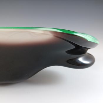 Murano Large Mint Green & Black Glass Ashtray Bowl