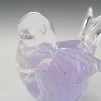 LABELLED V. Nason & Co Murano Lilac Glass Bird Sculpture