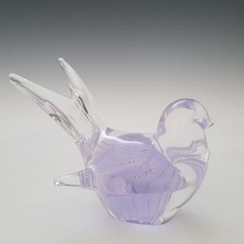 LABELLED V. Nason & Co Murano Lilac Glass Bird Sculpture