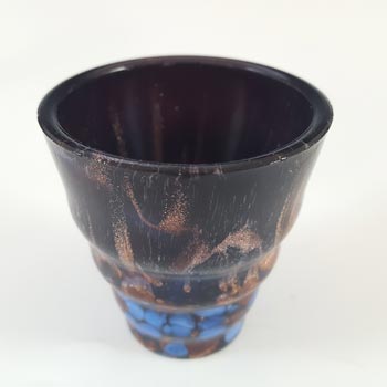 V Nason Murano Black & Blue Aventurine Vintage Shot Glass