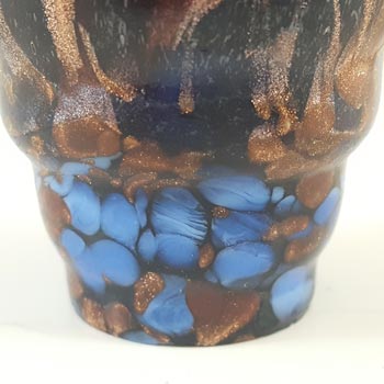 V Nason Murano Black & Blue Aventurine Vintage Shot Glass