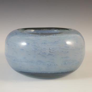 Nazeing? British Clouded Mottled Blue Bubble Glass Bowl