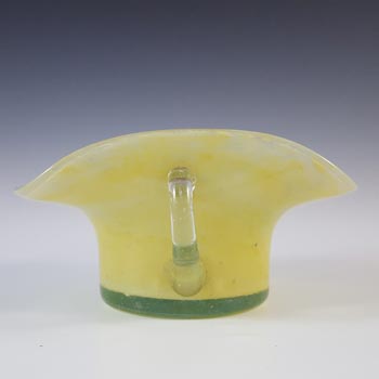 Nazeing? British Clouded Mottled Yellow Bubble Glass Bowl