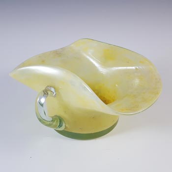 Nazeing? British Clouded Mottled Yellow Bubble Glass Bowl