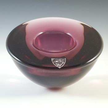 Orrefors Purple Glass "Delight" Candle Votive by Lena Bergstrom