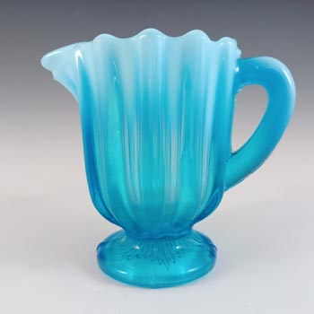 Davidson 1900\'s Blue Pearline Glass \'Brideshead\' Creamer Jug