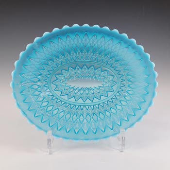 Davidson 1890\'s Blue Pearline Glass \'Prince William\' Plate