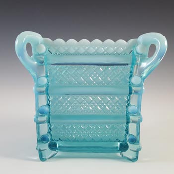 Davidson Victorian Blue Pearline Glass 'Richelieu' Vase