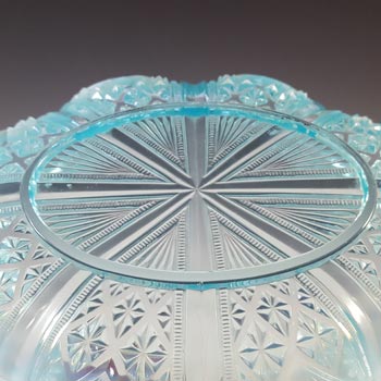 Davidson 1900s Blue Pearline Glass 6.75" Lords & Ladies Bowl