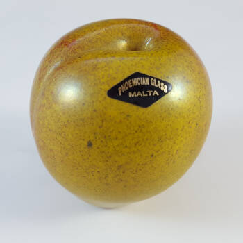 SIGNED & LABELLED Phoenician Apple Paperweight Sculpture