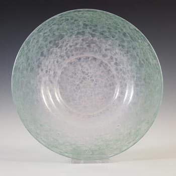 Vasart Green & White Mottled Glass Bowl / Saucer / Plate B017