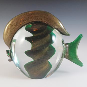 MARKED Gambaro & Poggi Murano Gold Leaf Glass Fish Sculpture