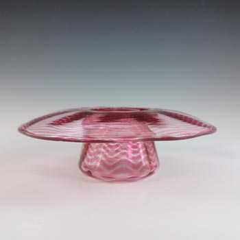 Stevens + Williams / Royal Brierley Pink Glass Trailed Posy Bowl