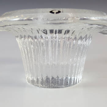 LABELLED Pukeberg Swedish Textured Glass Cupcake Candlestick