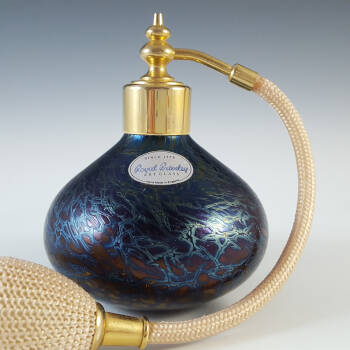 MARKED Royal Brierley Blue Glass 'Studio' Perfume Bottle