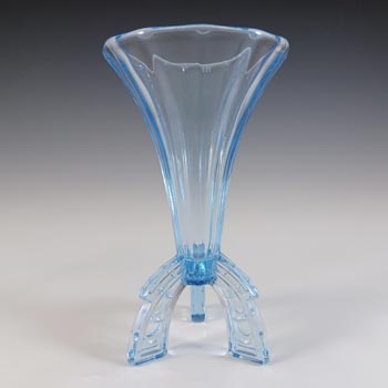 Art Deco 1930\'s Czech Blue Glass Vintage Rocket Vase