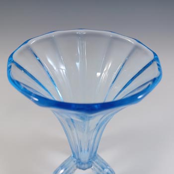 Art Deco 1930's Czech Blue Glass Vintage Rocket Vase