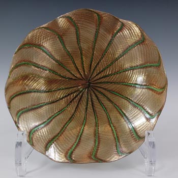 Salviati Murano Venetian Aventurine Green Glass Plate / Dish