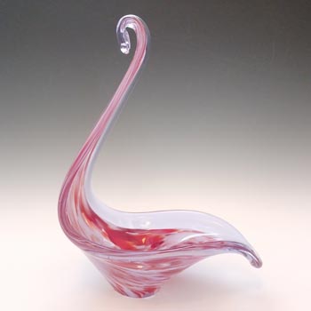 Viartec Murano Style Neodymium Vintage Spanish Glass Swan Sculpture