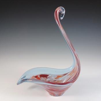 Viartec Murano Style Neodymium Vintage Spanish Glass Swan Sculpture