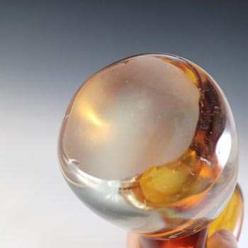 Murano Style Chinese Large Amber & Clear Glass Abstract Sculpture