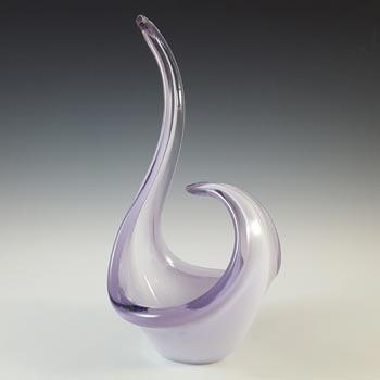 Murano Style Spanish Lilac Glass 1970\'s Sculpture Bowl